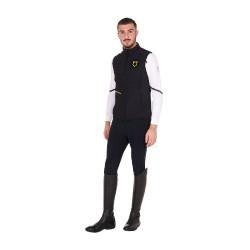 Heren bodywarmer Equestro slim fit in technische stof Zwart