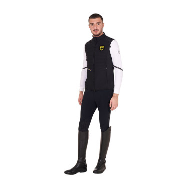 Heren bodywarmer Equestro slim fit in technische stof Zwart