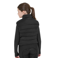 Mouwloos meisjesvest Equestro van technische nylon Zwart
