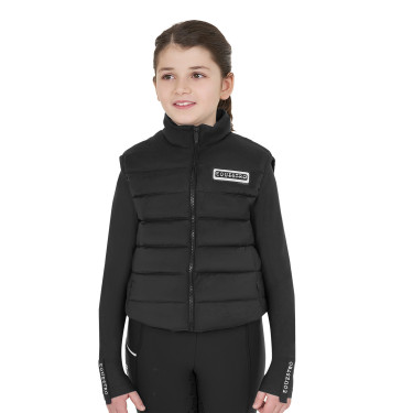 Mouwloos meisjesvest Equestro van technische nylon Zwart