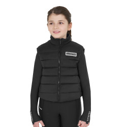 Veste sans manches fille Equestro en nylon technique Noir Veste sans manches fille Equestro en nylon technique Noir