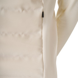 Dames bodywarmer Equestro met rits in technische mix Antiek wit Beige
