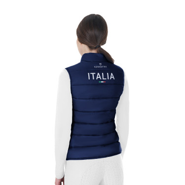 Veste sans manches femme Equestro x FISE coupe slim Marine blazer Bleu marine