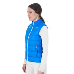 Veste sans manches femme Equestro x FISE coupe slim Bleu de savoie