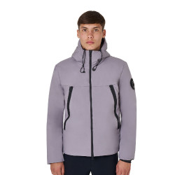 Veste homme Equestro imperméable et coupe-vent en nylon Gris givré