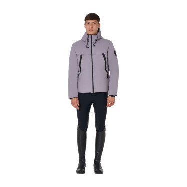Veste homme Equestro imperméable et coupe-vent en nylon Gris givré