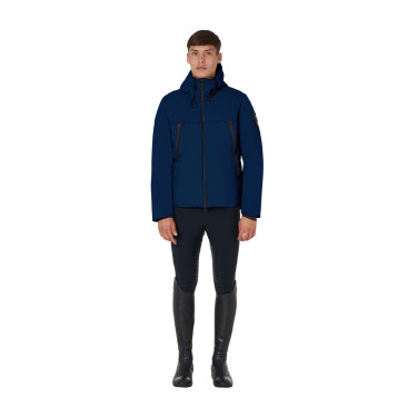 Veste homme Equestro imperméable et coupe-vent en nylon Marine blazer Bleu marine