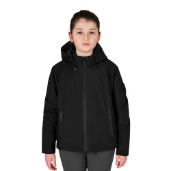 Uniseks kinderjas Equestro waterdicht en winddicht in nylon Zwart Uniseks kinderjas Equestro waterdicht en winddicht in nylon Zwart
