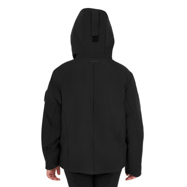 Veste enfant unisexe Equestro imperméable et coupe-vent en nylon Noir