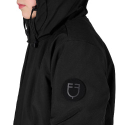 Veste enfant unisexe Equestro imperméable et coupe-vent en nylon Noir