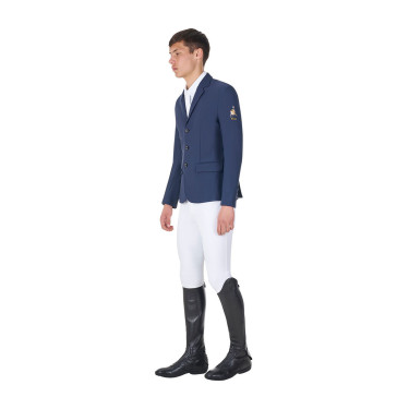 Veste de concours homme Equestro x FISE trois boutons Marine blazer Bleu marine
