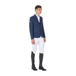 Veste de concours homme Equestro x FISE trois boutons Marine blazer Bleu marine