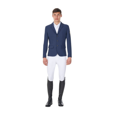Veste de concours homme Equestro x FISE trois boutons Marine blazer Bleu marine