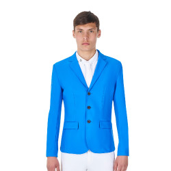 Veste de concours homme Equestro x FISE trois boutons Bleu de savoie