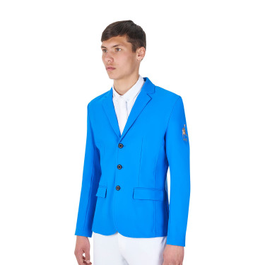 Heren wedstrijdjasje Equestro x FISE met drie knopen Blauw van Savoye