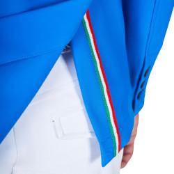 Heren wedstrijdjasje Equestro x FISE met drie knopen Blauw van Savoye