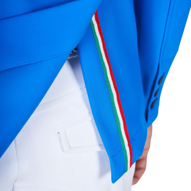 Veste de concours homme Equestro x FISE trois boutons Bleu de savoie