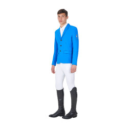 Heren wedstrijdjasje Equestro x FISE met drie knopen Blauw van Savoye