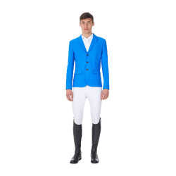 Heren wedstrijdjasje Equestro x FISE met drie knopen Blauw van Savoye