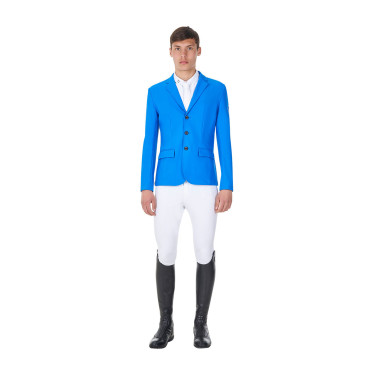 Heren wedstrijdjasje Equestro x FISE met drie knopen Blauw van Savoye