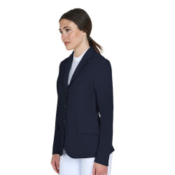Veste de concours femme Equestro avec logo embossé Marine blazer Bleu marine