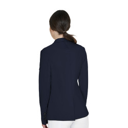 Veste de concours femme Equestro avec logo embossé Marine blazer Bleu marine