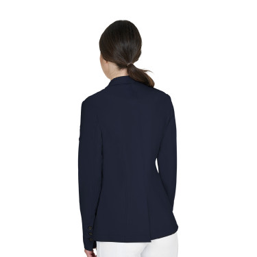 Veste de concours femme Equestro avec logo embossé Marine blazer Bleu marine