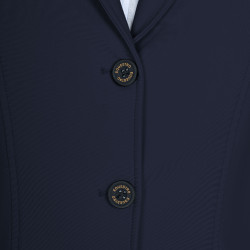 Veste de concours femme Equestro avec logo embossé Marine blazer Bleu marine