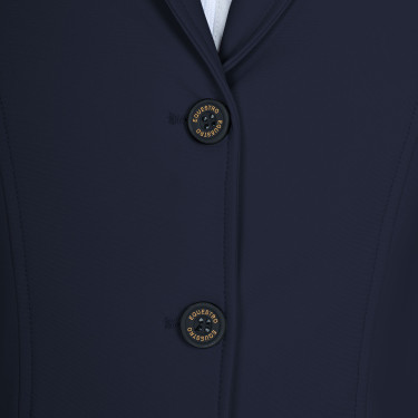 Veste de concours femme Equestro avec logo embossé Marine blazer Bleu marine