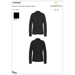 Veste de concours femme Equestro avec logo embossé Noir Veste de concours femme Equestro avec logo embossé Noir