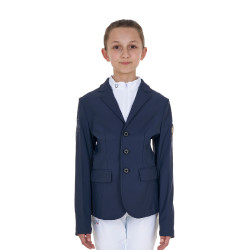 Uniseks wedstrijdjasje voor kinderen Equestro x FISE met drie knopen Marineblazer Marineblauw Uniseks wedstrijdjasje voor kinderen Equestro x FISE met drie knopen Marineblazer Marineblauw