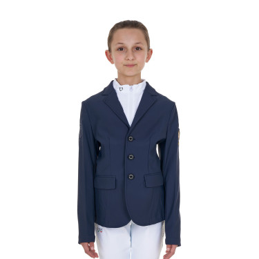 Uniseks wedstrijdjasje voor kinderen Equestro x FISE met drie knopen Marineblazer Marineblauw Uniseks wedstrijdjasje voor kinderen Equestro x FISE met drie knopen Marineblazer Marineblauw