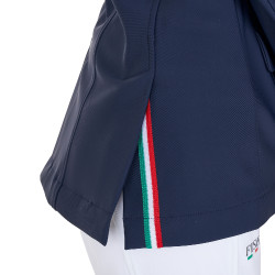 Veste de concours enfant unisexe Equestro x FISE trois boutons Marine blazer Bleu marine