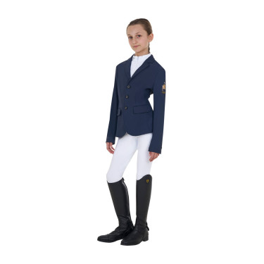 Uniseks wedstrijdjasje voor kinderen Equestro x FISE met drie knopen Marineblazer Marineblauw Uniseks wedstrijdjasje voor kinderen Equestro x FISE met drie knopen Marineblazer Marineblauw