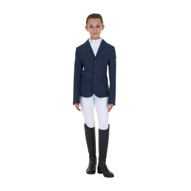 Veste de concours enfant unisexe Equestro x FISE trois boutons Marine blazer Bleu marine