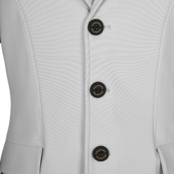 Kinderwedstrijdjas Equestro slim fit met drie knopen Havenmist Wit