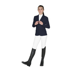 Veste de concours enfant Equestro coupe slim trois boutons Marine blazer Bleu marine