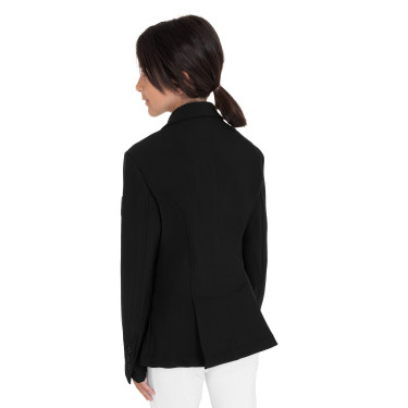 Veste de concours enfant Equestro coupe slim trois boutons Noir