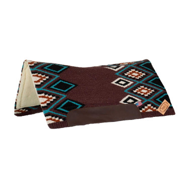 Ergonomische westernpad Pool’s contour wol Wijn / turquoise Rood
