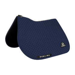 Tapis de selle CSO Acavallo Sublime en tissu technique à pois Marine Bleu marine