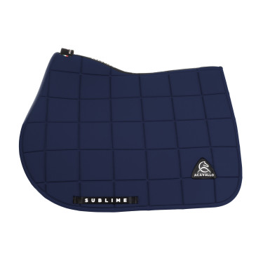 Tapis de selle CSO Acavallo Sublime en tissu technique à carreaux Marine Bleu marine