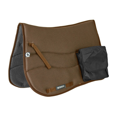 Tapis de selle anglais Burioni poches TT + Sympa Marron