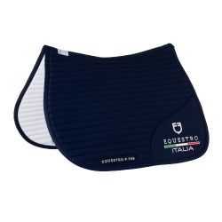 Springzadeldek Equestro x FISE met geborduurd logo Marineblazer Marineblauw