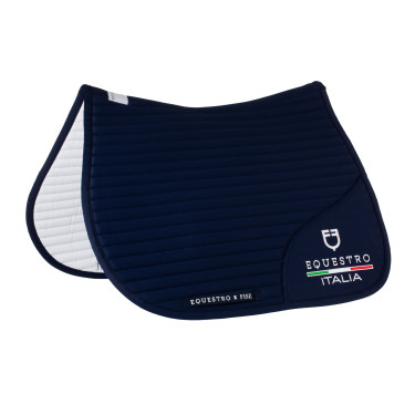 Tapis de saut Equestro x FISE avec logo brodé Marine blazer Bleu marine