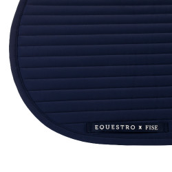 Springzadeldek Equestro x FISE met geborduurd logo Marineblazer Marineblauw
