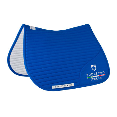 Tapis de saut Equestro x FISE avec logo brodé Bleu de savoie Tapis de saut Equestro x FISE avec logo brodé Bleu de savoie
