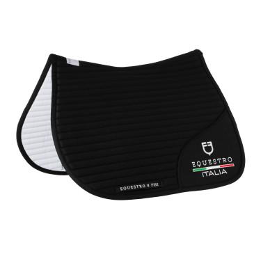Springzadeldek Equestro x FISE met geborduurd logo Zwart