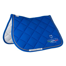 Tapis de saut Equestro x FISE avec liseré drapeau italien Bleu de savoie