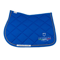 Tapis de saut Equestro x FISE avec liseré drapeau italien Bleu de savoie