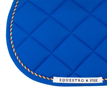 Tapis de saut Equestro x FISE avec liseré drapeau italien Bleu de savoie